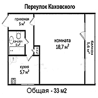 1 комнатная квартира на пер. Каховского - 23000 рублей