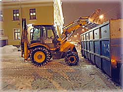 уборка снега в контейнер Контейнер
